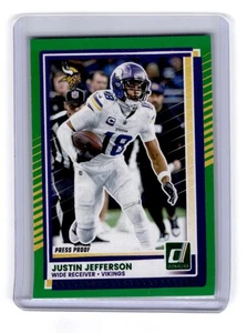 2025 Donruss #242 Justin Jefferson Press Proofs Green - Picture 1 of 2