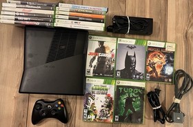 Microsoft Xbox 360 S 1439 320 GB Console Bundle 17 Games Controller Tested Black