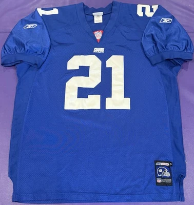 Auténtico casco Tiki Barber New York Giants etiqueta camiseta Reebok 56* (en realidad 52) Foto 1 de 4