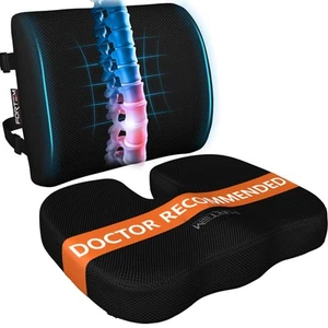 Cojín de silla de oficina y soporte de respaldo para silla de oficina, almohada de soporte lumbar... - Imagen 1 de 8