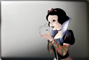 Apple MacBook Laptop Sticker Vinyl Decal Disney Snow White Goth Tattoo Princess - Picture 1 of 1