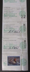 RW89 - 2022 Federal Duck Stamp on Illinois Hunting License - Picture 1 of 4
