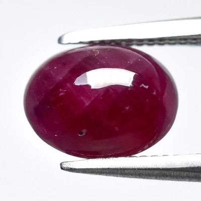 💎 1.54ct 7x5.7mm Oval Cabochon Natural Purplish Red Ruby - Heated, Burma Gem - Image 1 of 4