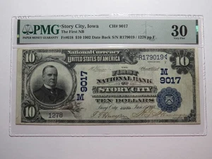 $10 1902 Story City Iowa IA National Currency Bank Note Bill Ch. #9017 VF30 PMG - Picture 1 of 5