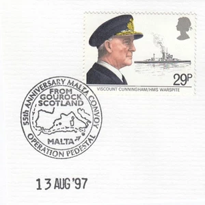 Maritime Heritage GB Used Operation Pedestal Malta 1997 ON PIECE (147880) - Picture 1 of 1
