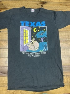 Vintage Funny “Wow! And They Call Us Animals.” Single Stitched T Shirt USA Made - Picture 1 of 6