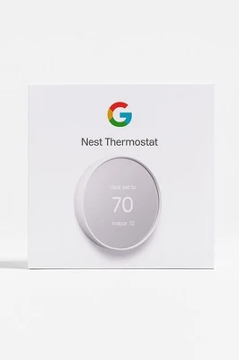 Google Nest Thermostat Programmable Smart WiFi G4CVZ Snow GA01334-US White Open - Image 1 of 4