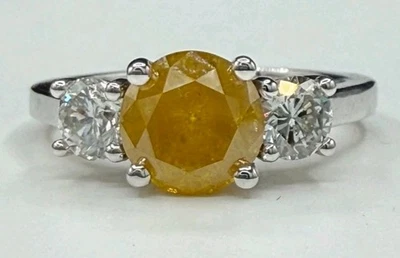 GIA Certified 2.53 Ct Fancy Intense Orange-Yellow Diamond Ring | 18K White Gold - Image 1 of 4