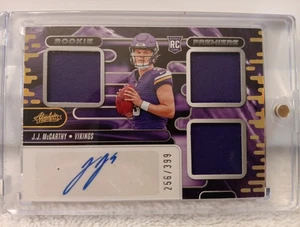 2024 Panini Absolute JJ McCarthy RC Rookie Premiere 3 Patch Auto /399 RPA - Picture 1 of 2
