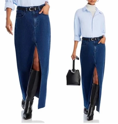 Falda vaquera de algodón con dobladillo crudo azul Rag & Bone Avery para mujer nueva talla 34 Foto 1 de 4