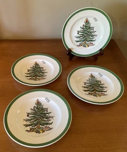 Vtg Spode England Christmas Tree Bread Plates  6.5” S3324 Set Of 4 - Picture 1 of 6