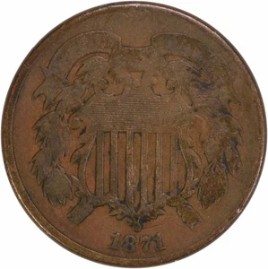 1871 Two Cent Piece VG Uncertified #302 - Picture 1 of 2