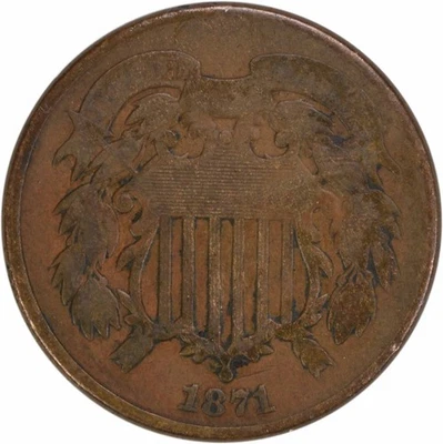 1871 Two Cent Piece VG Uncertified #302 - Image 1 of 2