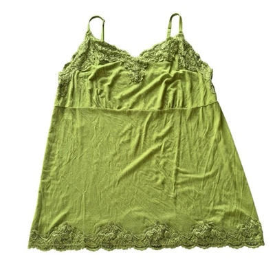 Винтажная кукла Lane Bryant Cami с кружевной отделкой оливково-зеленая - Изображение 1 из 4