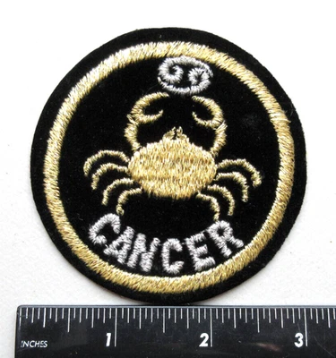 VINTAGE CANCER ZODIAC SIGN ZODIAC SYMBOL CRAB ASTROLOGY COLLECTIBLE SEW ON PATCH - Image 1 of 4