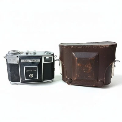 Lente Zeiss Ikon Contessa 35 mm telémetro cámara Tessar 45 mm con estuche Foto 1 de 4