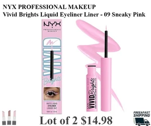 NYX PROFESSIONAL MAKEUP Vivid Brights Liquid Eyeliner Liner - 09 Sneaky Pink - Picture 1 of 2
