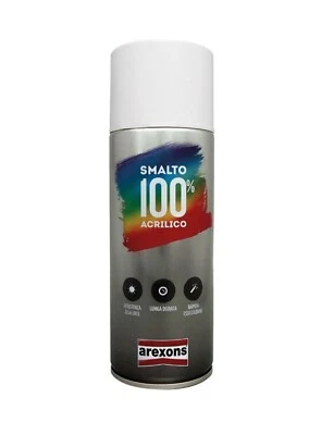 AREXONS Bomboletta Spray Smalto Acrilico da 400 ml Vernice per Legno Plastica Nero Opaco