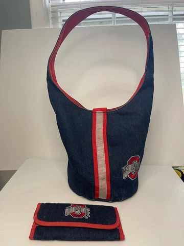 Ohio State University Buckeyes Spirit Ready Denim Ladies Purse with Wallet Cover