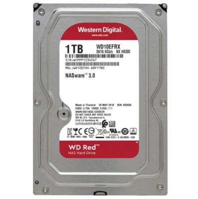 Western Digital Red 1TB WD10EFRX 64MB SATA III 3.5 inch NASware 3.0 Hard Drive - Image 1 of 3