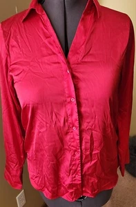 H&M Women's Silk red Tunic Top with buttons - Size S - Picture 1 of 4