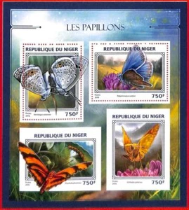 A4400 - NIGER - ERROR MISPERF Miniature sheet: 2016, Butterflies - Bild 1 von 1