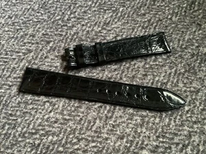 Auténtica correa Piaget de cuero negra de 18 mm X 16 mm con extremos curvos nueva en stock #1 - Imagen 1 de 8