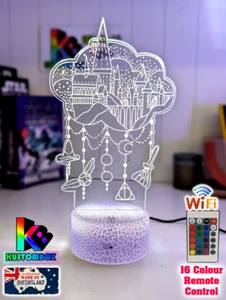 Harry Potter Hogwarts Castle Personalised Name 3d Led Night Light Room Lamp - Picture 1 of 17
