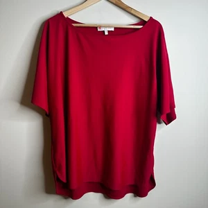 Jude Connally tunica manica corta donna taglia XL rossa camicia elasticizzata resort crociera - Foto 1 di 10