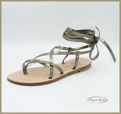 Sandali Artigianali da donna alla schiava infradito bassi gladiatore in cuoio - Immagine 1 di 4