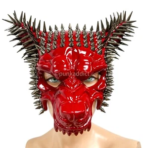 Devil Horn Spike Mask Bloody Red Halloween Festival Costume Party Scary Mask - Picture 1 of 9