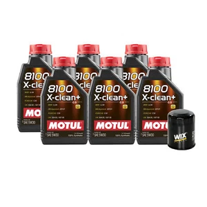6L Motul 8100 X-CLEAN + 5W30 Wix Filter Motor Oil Change Kit API SN/CF - Picture 1 of 1