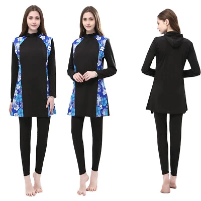 Damen Muslim Islamisch Bademode Voll Hülle Burkini Badeanzug Bikini Modest Set- - Bild 1 von 4
