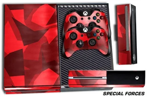 Skin for XBOX ONE 1 Console 2 Controller Graphics Sticker Wraps Decal FORCES RED - Picture 1 of 1