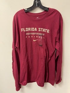 Nike Cotton Florida State Seminoles Football Long Sleeve Size L DJ1935-692 - Picture 1 of 2