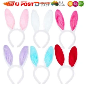BUNNY EARS EASTER COLOURED FLUFFY RABBIT HEADBAND HALLOWEEN COSTUME OUTFIT YA - Picture 1 of 9