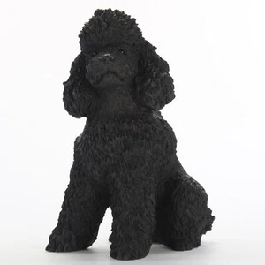 Poodle Figurine Hand Painted Collectible Statue Black Sportcut - Picture 1 of 1