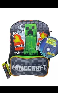 Minecraft Light Up TNT 17" Creeper Backpack Flashing Lights - Picture 1 of 16