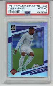 2022 PANINI DONRUSS OPTIC HOLO ROAD TO QATAR KYLIAN MBAPPE FRANCE PSA 10 POP 5 - Picture 1 of 2