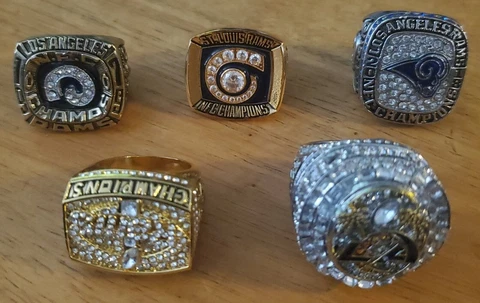 St Louis, Los Angeles Rams Championship superbowl Rings SET Extremely RARE NEW Cover