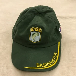 Green Bassmaster Hat Adjustable Strap 100% Cotton USA Flag Logo - Picture 1 of 7