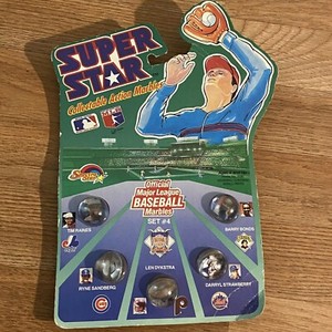 MLB 1990 Super Star Collectable Action Marbles Set #4 Barry Bonds, Ryne Sandberg