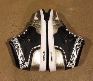 Gravis Cortex Mid Size 11 US Men's Black Gold Burton BMX DC Shoes Deadstock - Picture 1 of 9