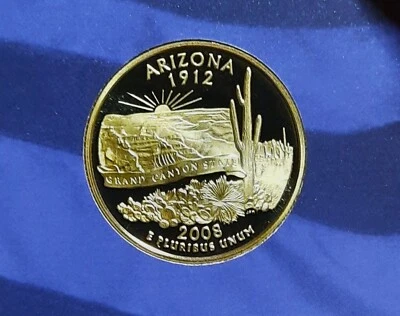 2008 S Arizona State Gem Clad Proof ~ Statehood Washington Quarter Dollar - Image 1 of 2