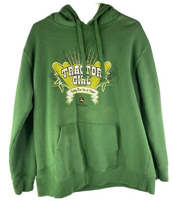 Sudadera con capucha verde grande John Deere para mujer  Foto 1 de 4
