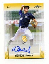 Nicholas Daniels 2017 Leaf Perfect Game National Showcase Gold Blank Back Auto