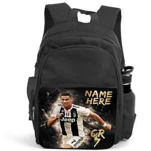 Personalised Ronaldo Football Backpack Manchester Boy School Bag Rucksack CR01 - Picture 1 of 5