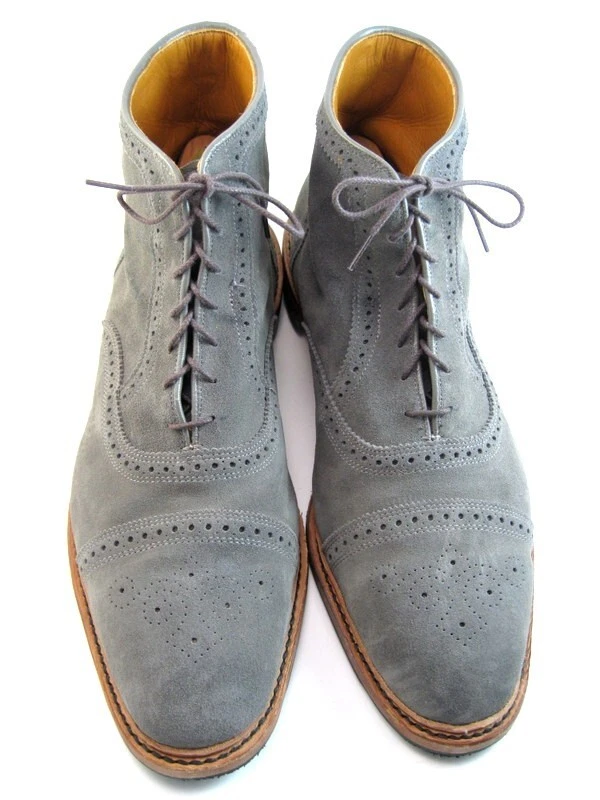 Allen Edmonds  "HAMILTON CAP-TOE" WEATHERPROOF Boots 14 E Grey Suede  (281N) - Image 1 of 4