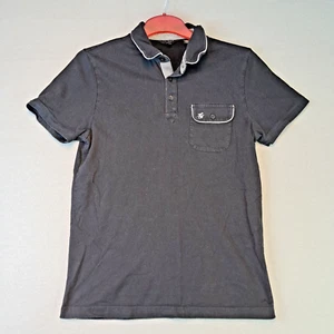 Ted Baker Poloshirt Größe 2 Small schwarz Tasche Logo Knopfleiste - Bild 1 von 9
