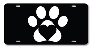 Placa de licencia Paw and Heart Pet Love novedad etiqueta personalizada aluminio gatos y perros - Imagen 1 de 1